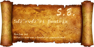Sárvári Beatrix névjegykártya