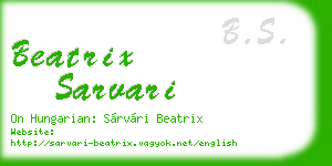beatrix sarvari business card