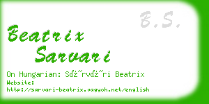 beatrix sarvari business card